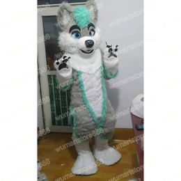 Halloween Gray Husky Dog Mascot Costume Cartoon Theme Character Carnival Festival Fancy dress Adults Size Xmas Outdoor Advertising Outfit Suit