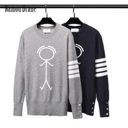 Mens Sweaters Men Pullover Wool Sweater ONeck Casual Knitted Small Cartoon Men Top Long Sleeve Sweatshirt Korean Design High Quality 220929