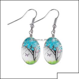 Charm Charm Earrings Jewellery Fashion Fresh Dried Flower Charms S Dangle Earring Glass Oval Ball Drop Ear Creative Gift Delivery 2021 R Otcll