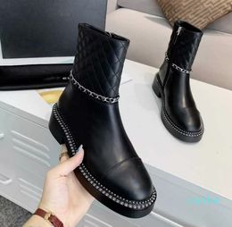 Ladies boots bottom small fragrant wind motorcycle Knight large tube round boots children's Boots