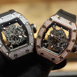 Watches Wristwatch Designer Luxury Mens Mechanics Watches Richa Milles Wristwatch Business Leisure Rm055 Automatic Mechanical Full Diamond TL62