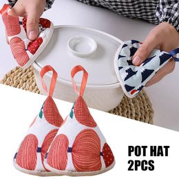 Oven Mitts 2pcs Triangles Pot Handle Cap Cotton Anti-scalding Pan Cover Sleeve Heat Insulation For Casserole Iron ALI88