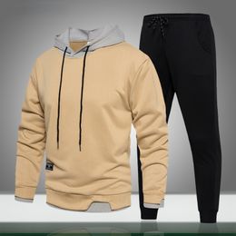 New Men Sets Casual Hooded Harajuku Tracksuit Men's Sportswear Hoodie Sweatpant 2 Piece Set Autumn Male Jogger Suit Outfits