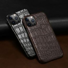Colourful Genuine Real Crocodile Leather Cases for iPhone 14 Pro Max 13 12 11 Alligator Skin Cover