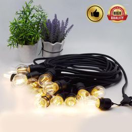 Strings 15pcs/set E27 Bulb Vintage Retro Edison Light Christmas String Lights Filament Lamp Waterproof Pendant Lighting With Plug