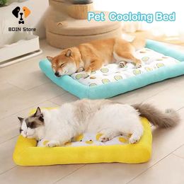 kennels pens S-L Dog Mat Cooling Summer Pad Universal Pet Bed Ice Sleeping Nest For s Cats Kennel FOR VIP 220929