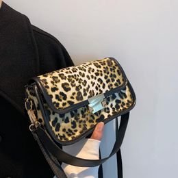 Evening Bags Brand Designer Leopard Printed Women's Shoulder Bag Fashion Simple Handbag Small Square Crossbody