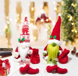 Christmas Decorations Faceless Green Hairy Old Man Doll Xmas Lovers Dwarf Cloth Gift Doll Ornaments Wholesale
