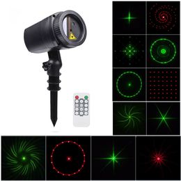 RG Moving Laser Christmas Light Projector 12 Patterns C Light Waterproof Laser Projector Lawn Lamps Holiday Party Outdoor Decorative Garden Light With RF Remote