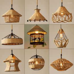 Pendant Lamps Rope Lamp Retro Industrial Lights Cafe Bar Restaurant Creative Personality Pot Shop American Rural Chandelier