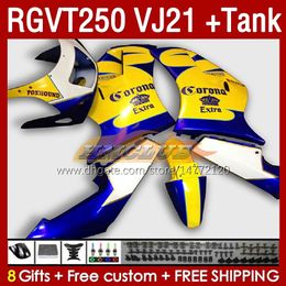 Fairings Kit & Tank For SUZUKI RGV250 SAPC VJ21 RGVT250 RGV-250CC 88 89 Bodywork 159No.23 RGVT-250 RGV-250 Panel RGVT RGV 250 CC 250CC 1988 1989 Fairing Kit yellow stock