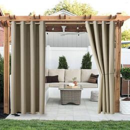 Curtain Shower 48x72 Thermal Outdoor Insulation Terrace Shading Sheer Tan Curtains For Window In