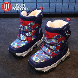 Boots 2022 Children Shoes Girls Boys Plush Waterproof Fashion Sneakers Comfortable Warm Snow Baby Princess High Top T220928