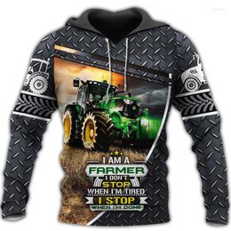 Men's Hoodies Men's & Sweatshirts Fashion Beautiful Tractor 3D Fully Printed Unisex Zipper Hoodie Casual Street Harajuku Pullover Long