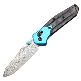 C9278 Pocket Folding Knife Damascus Steel Tanto Blade Aviation aluminum with Carbon Fiber Handle Outdoor Camping Hiking Fishing EDC Folder Knives