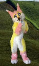 new Long Fur Husky Dog Fox Mascot Costume Fursuit Halloween Furry Suit Cartoon Outfits Party Dress Up