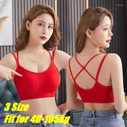 Yoga Outfit Red Cross Back Sports Bra Plus Size Women Fitness Tops Underwear Running Gym Top Beauty Push Up Sport Vest