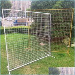 Party Decoration Square Iron Mesh Arch Wedding Background Wreath Shelf Birthday Ring Frame For Balloo Circle Grid Drop Delivery 2021 Dhgnv