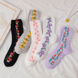 Men's Socks Flower Female Middle Tube Soft Woman Cute Japanese Lolita Four Seasons Autumn And Winter Tide Stockings Wholesaleale