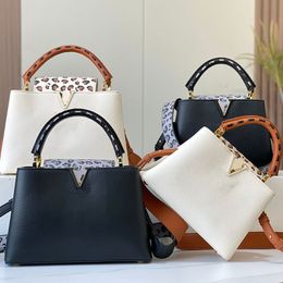 shoulder bag messenger bag women's handbag wallet cowhide leather quality detachable wide shoulder belt gold metal bag