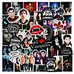 50pcs The Vampire Diaries Stickers Classic American TV Series Graffiti Kids Toy Skateboard car Motorcycle Bicycle Sticker Decals Wholesale