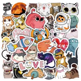50PCS Cute Animal Cat Stickers Aesthetic kitty DIY Phone Laptop Guitar Scrapbooking Diary Cartoon Decal Sticker for Kid Toy