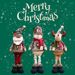 Christmas Decorations Tree Glass Window Decoration Doll Day Ornaments Santa Claus Snowman Elk Gifts For Children