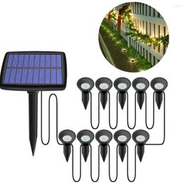 Solar Lawn Lamp Outdoor Guide Household One With Ten Strings Of Lights Plug In The Ground Garden Decoration Street