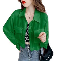 Women s Jackets Thin Chiffon Sunscreen Jacket Summer Casual Long Sleeved Cardigan Short Coat Tops Green White Black Outerwear 220929