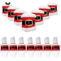 Christmas Santa Claus Belt Buckle Napkin Rings Wedding Banquet Dinner Decor Napkin Serviette Holders Table Decorations GCB15921