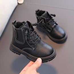 Boots Children'S Boys Ankle Boots Autumn Winter Sports Boots Sports Flats Shoes 2022 Microfiber Leather Girls Kids Boot T220928