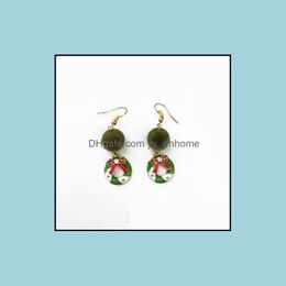 Dangle Chandelier Fashion Santa Claus Dangle Earrings Christmas Tree Gift Lovely Deer Drop Earring For Girls Wreath Jewellery Delivery Dhhw2