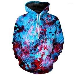 Men's Hoodies Men's & Sweatshirts 3D Printed Mens Autumn Hoodie Blood Hands Horror Printing Characters Sweatshirt Unisex Casual Zip