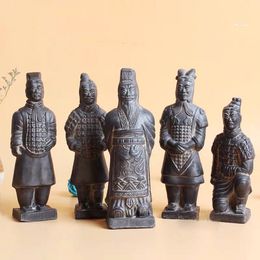 Decorative Objects Figurines 16cm high pottery clay material Artificial Emperor Qin's Terracotta Warriors pottery clay handicrafts ornaments 220928