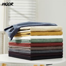 Mens Sweaters HIQOR Brand Men Clothing Autumn Winter Sweater Solid Colour Knitting For Male Long Sleeved Oneck Tops 220929