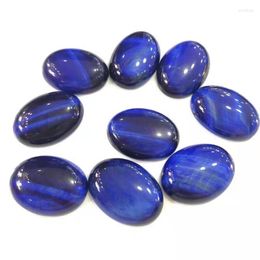 Beads Natural Blue Tiger Eye Cabochons Oval 18x25mm CAB Semi Precious Stone Jewellery Cabochon Ring Face 10pcs/lot