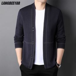 Mens Sweaters Top Grade Wool 5% Brand Designer Fashion Knit Korean Style Cardigan Men Slim Fit Sweater Casual Coats Jacket Mens Clothes 220929