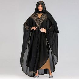 Ethnic Clothing Abaya With Diamonds Noble And Elegant Fashion Plus Size Robe Saudi Arabia Kimono Muslim Women Coat Islamic Ramadan Dress