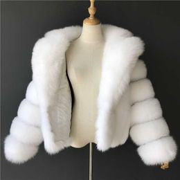 Women's Fur Faux Coat Imitation Clothing 2022 Spring and Autumn V-neck C Long-sleeved Short T220928