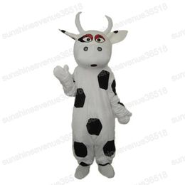 Halloween Black Dot Cow Mascot Costume Animal theme Carnival Fancy Dress for Men Women Unisex Adults Outfit Fursuit Christmas Birthday Party Dress