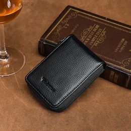 Wallets Men's Wallet Leather Holder RFID Blocking Zipper Pocket Thin Female Pillow Pattern Cards Holder Case Organiser Purse L220929