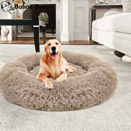 kennels pens Super Soft Pet Dog Bed Donut Plush s Mats for Large s Warm Round Kennel Washable Cushion Home Rug Sleeping Sofa 220929