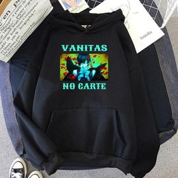 Erkek Hoodies Erkekler Sweatshirts Anime Vanitas Baskılı Hoodie Harajuku Kırışın Noe Archiviste Uzun Kollu Kazak