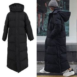 Womens Down Parkas 126cm Winter Thicker Warm Xlong Fluffy 90% Down Coats Female Oversize Windproof Ankle Length Warm Duck Down Outerwear F225 220929