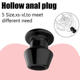 Full Body Massager Sex toy s masager Vibrator Hollow 5 Sizes Butt Plug Anal Dilator Enema Soft Speculum Prostate Massager Toys for Woman Men Gay Adult 6FH0