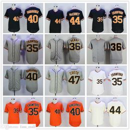 Man Women Youth Mitchell and Ness Baseball Jersey Vintage 35 Brandon 36 Gaylord Crawford Perry 40 Madison Retro Bumgarner Willie Mccovey