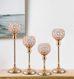Candle Holders Crystal Tealight Metal Glass sticks Wedding Table Centrepiece Party Christmas Home Decoration 220929