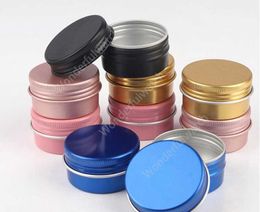 Empty Mini 5g Aluminium Jars Metal Pink Gold Black Silver Sample Lip Balm Cream Mask Tin Case Makeup Container 10000pcs DAW488