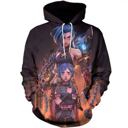 Men's Hoodies Arcane League Of Legends Hoodie Men Fashion Coat Jinx 3d Print Kids Boy Girl Hip Hop Sweatshirt Women