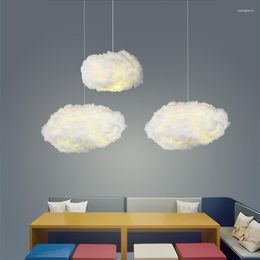 Pendant Lamps Led Romantic Cloud Lamp E27 Hanging Lighting Fixture Living Bedroom Indoor Decoration Suspension Chandelier Light